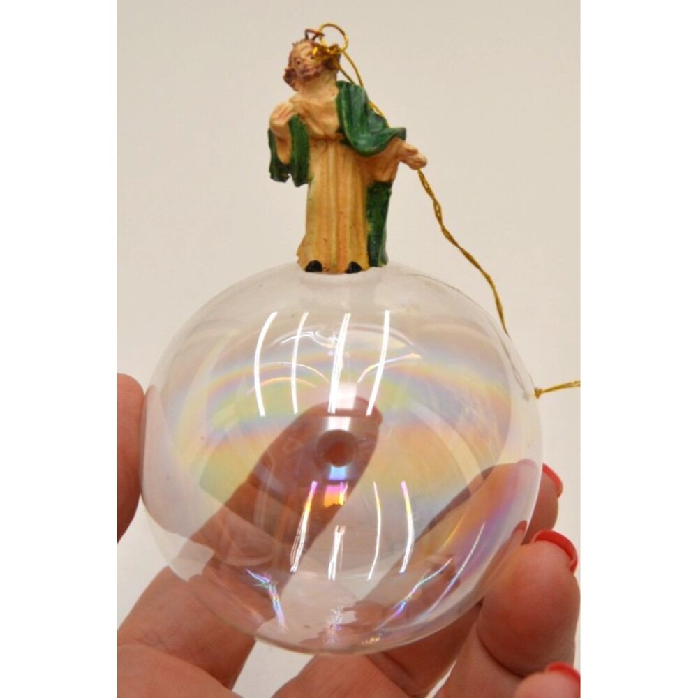 RARE Enesco Glass Ornaments Handpainted Nativity Figurines Christmas  Lot of 8